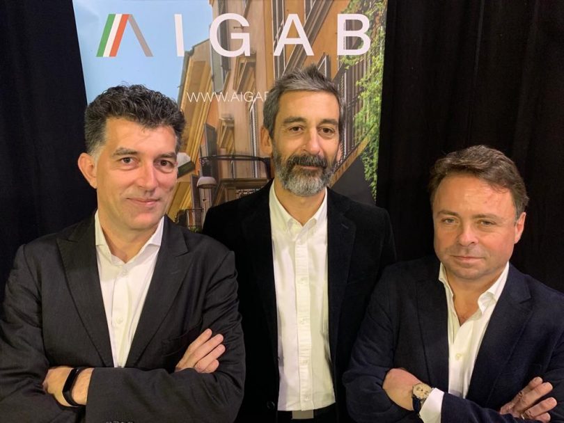 Da sinistra Marco Celani, Presidente AIGAB, Michele Ridolfo, Vicepresidente AIGAB, e Francesco Zorgno, Consigliere AIGAB
